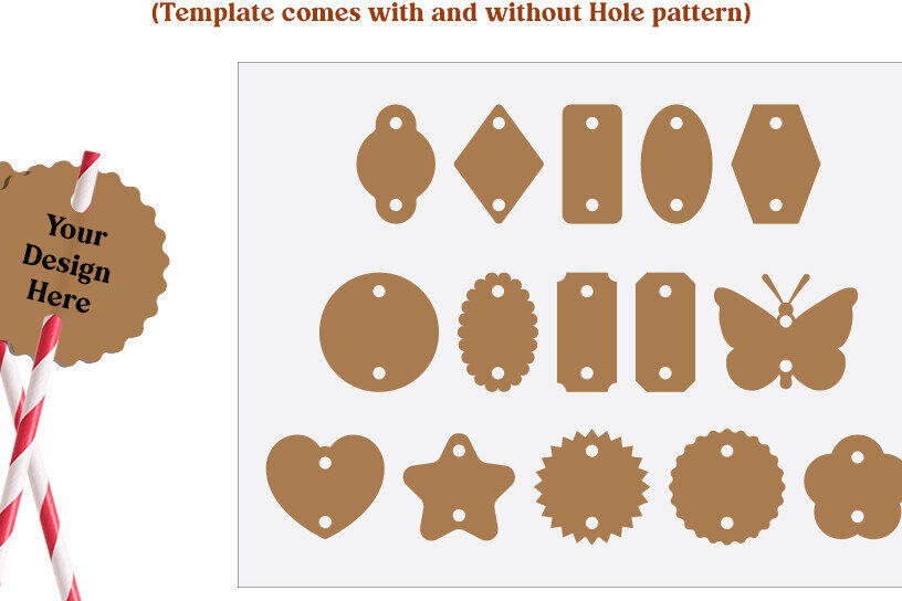 Intra απο ξύλο plywood 3mm-4mm πάχος – Straw Tag, Straw Topper Template Δίασταση  20x20 cm INTRAFABR-116019970