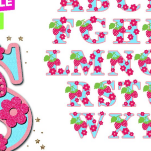 Intra απο ξύλο plywood 3mm-4mm πάχος – Strawberry Alphabet 3D Δίασταση  20x20 cm INTRAFABR-81195527