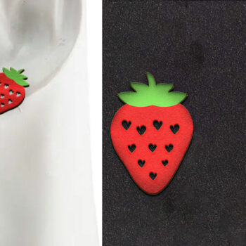 Intra απο ξύλο plywood 3mm-4mm πάχος – Σκουλαρίκια φράουλα. Δίασταση  5x5 cm INTRAFABR-120874403 - Image 1