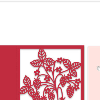 Intra απο ξύλο plywood 3mm-4mm πάχος – Κάρτα Strawberry Papercut Δίασταση  20x20 cm INTRAFABR-10926063 - Image 2