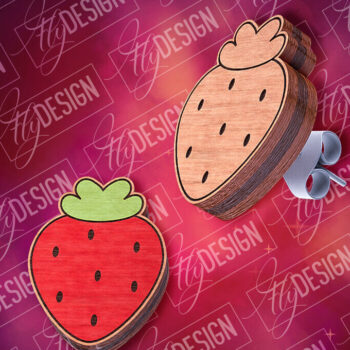 Intra απο ξύλο plywood 3mm-4mm πάχος – Strawberry Stud Earrings| CNC Δίασταση  5x5 cm INTRAFABR-84104328 - Image 1