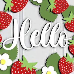 Intra απο ξύλο plywood 3mm-4mm πάχος – Strawberry Welcome Round Δίασταση  20x20 cm INTRAFABR-67603369