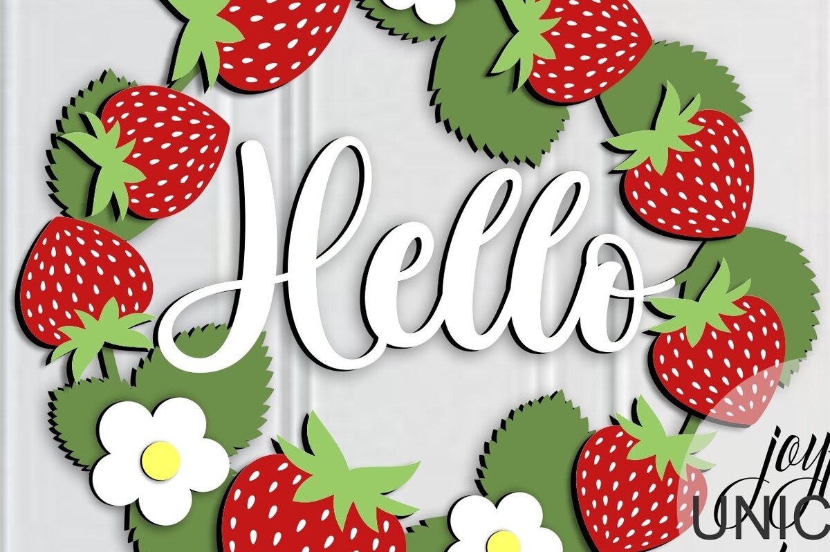 Intra απο ξύλο plywood 3mm-4mm πάχος – Strawberry Welcome Round Δίασταση  20x20 cm INTRAFABR-67603369