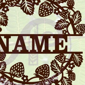 Intra απο ξύλο plywood 3mm-4mm πάχος – Προσωποποιημένη πινακίδα στεφάνι φράουλας Δίασταση  20x20 cm INTRAFABR-66198086 - Image 1