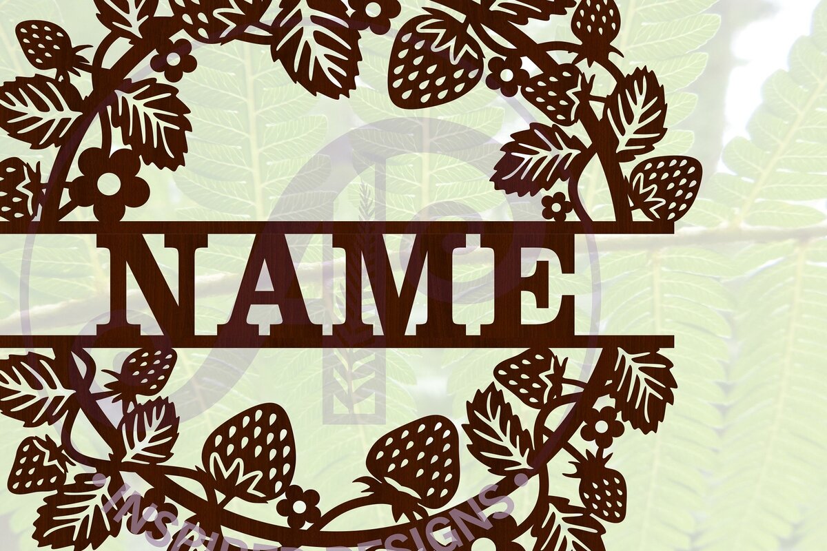 Intra απο ξύλο plywood 3mm-4mm πάχος – Προσωποποιημένη πινακίδα στεφάνι φράουλας Δίασταση  20x20 cm INTRAFABR-66198086