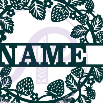 Intra απο ξύλο plywood 3mm-4mm πάχος – Προσωποποιημένη πινακίδα στεφάνι φράουλας Δίασταση  20x20 cm INTRAFABR-66198086 - Image 2