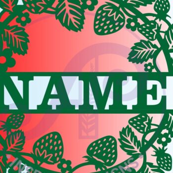 Intra απο ξύλο plywood 3mm-4mm πάχος – Προσωποποιημένη πινακίδα στεφάνι φράουλας Δίασταση  20x20 cm INTRAFABR-66198086 - Image 3