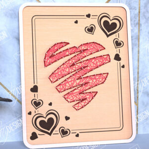 Intra απο ξύλο plywood 3mm-4mm πάχος – String Art Heart | Κλωστές ζωγραφικής Δίασταση  20x20 cm INTRAFABR-98700873