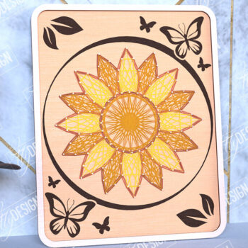 Intra απο ξύλο plywood 3mm-4mm πάχος – Πακέτο σχεδίασης String Art| CNC Δίασταση  20x20 cm INTRAFABR-98701013 - Image 2