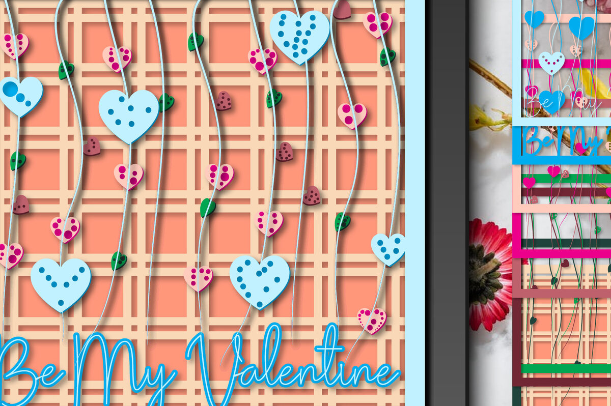 Intra απο ξύλο plywood 3mm-4mm πάχος – String Heart Be My Valentine Δίασταση  20x20 cm INTRAFABR-23600555