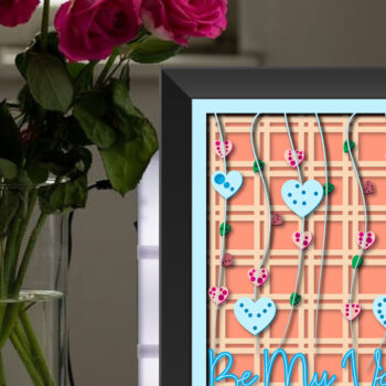 Intra απο ξύλο plywood 3mm-4mm πάχος – String Heart Be My Valentine Δίασταση  20x20 cm INTRAFABR-23600555 - Image 3