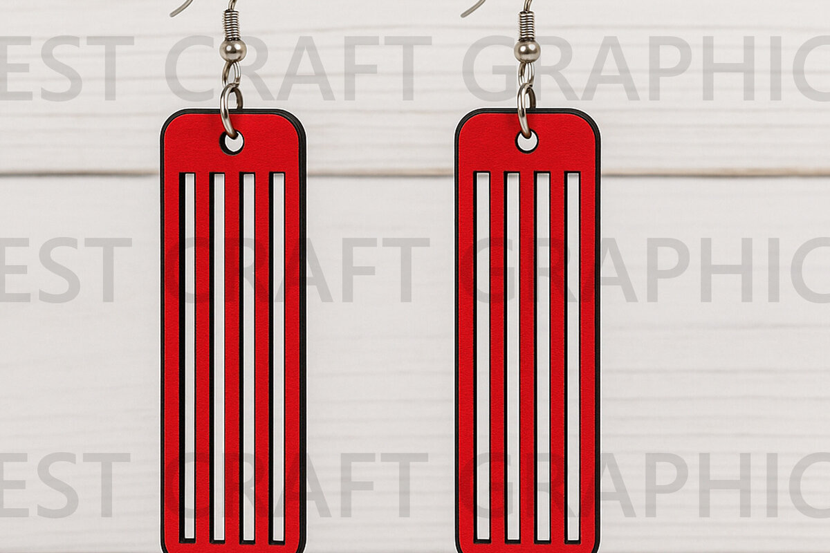 Intra απο ξύλο plywood 3mm-4mm πάχος – Ριγέ αμερικανικά σκουλαρίκια Δίασταση  5x5 cm INTRAFABR-122656253