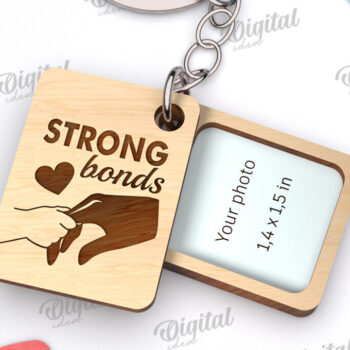 Intra απο ξύλο plywood 3mm-4mm πάχος – Ισχυροί δεσμοί. Λέιζερ Family Keychain Δίασταση  5x5 cm INTRAFABR-115218318 - Image 1