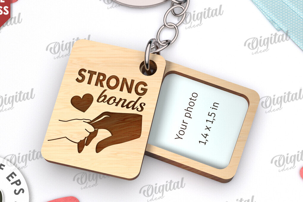 Intra απο ξύλο plywood 3mm-4mm πάχος – Ισχυροί δεσμοί. Λέιζερ Family Keychain Δίασταση  5x5 cm INTRAFABR-115218318