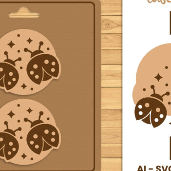 Intra απο ξύλο plywood 3mm-4mm πάχος – Stud Earring Lasercut - Αρχείο Lasercut Δίασταση  5x5 cm INTRAFABR-120997640 - Image 1