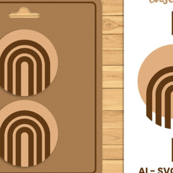 Intra απο ξύλο plywood 3mm-4mm πάχος – Stud Earring Lasercut - Αρχείο Lasercut Δίασταση  5x5 cm INTRAFABR-120997676 - Image 1