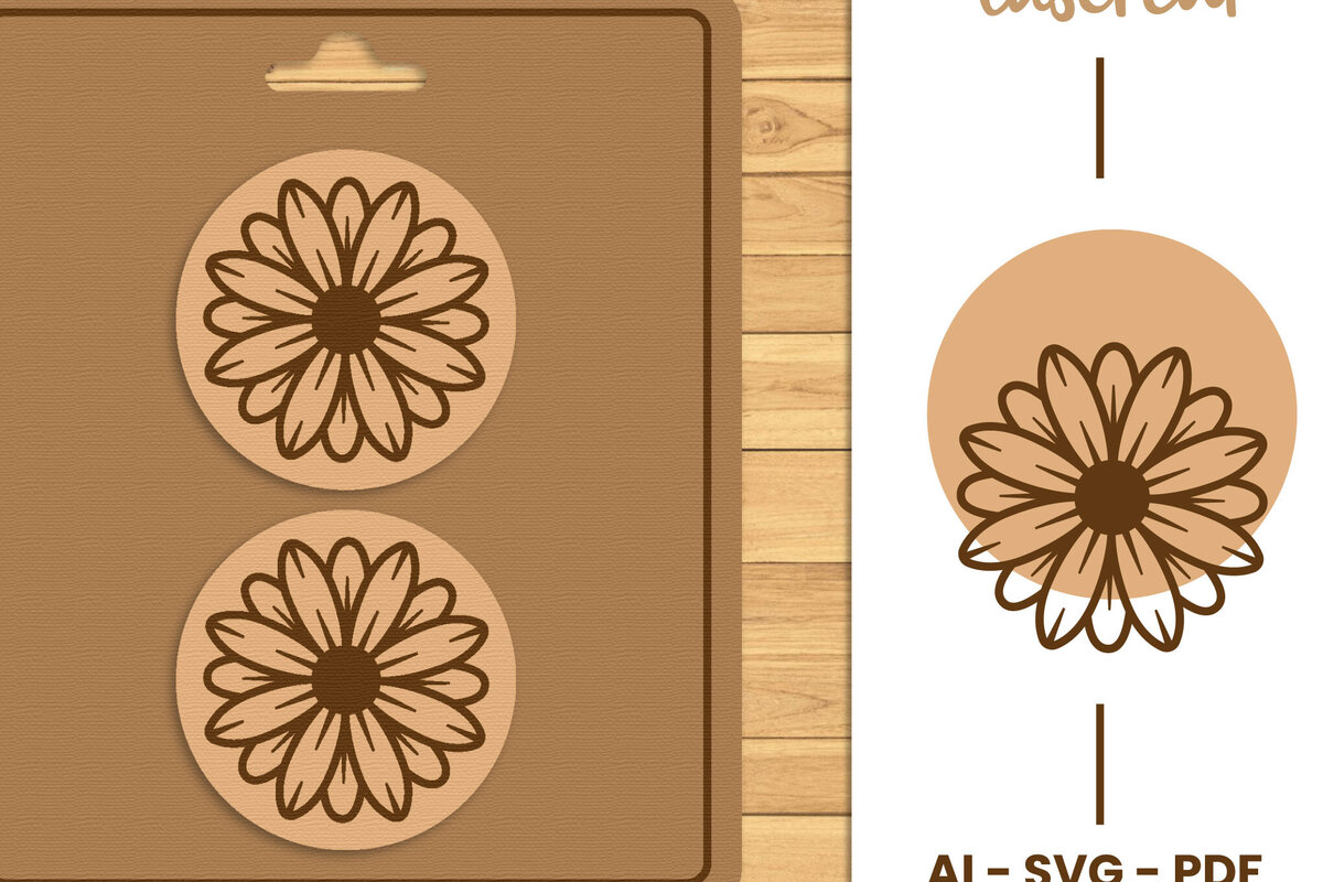 Intra απο ξύλο plywood 3mm-4mm πάχος – Stud Earring Lasercut - Αρχείο Lasercut Δίασταση  5x5 cm INTRAFABR-120997702