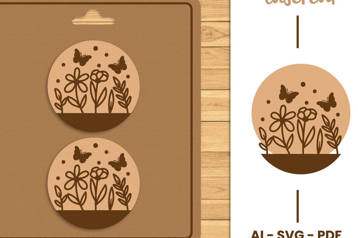 Intra απο ξύλο plywood 3mm-4mm πάχος – Stud Earring Lasercut - Αρχείο Lasercut Δίασταση  5x5 cm INTRAFABR-120997727