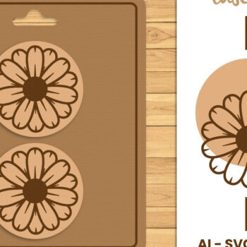 Intra απο ξύλο plywood 3mm-4mm πάχος – Stud Earring Lasercut - Αρχείο Lasercut Δίασταση  5x5 cm INTRAFABR-120997771 - Image 4