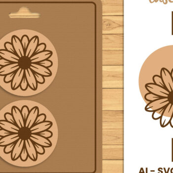 Intra απο ξύλο plywood 3mm-4mm πάχος – Stud Earring Lasercut - Αρχείο Lasercut Δίασταση  5x5 cm INTRAFABR-120997771 - Image 8