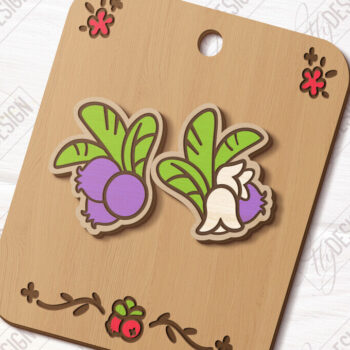 Intra απο ξύλο plywood 3mm-4mm πάχος – Stud Earrings Berries| Μούρο Δίασταση  5x5 cm INTRAFABR-121133203 - Image 1