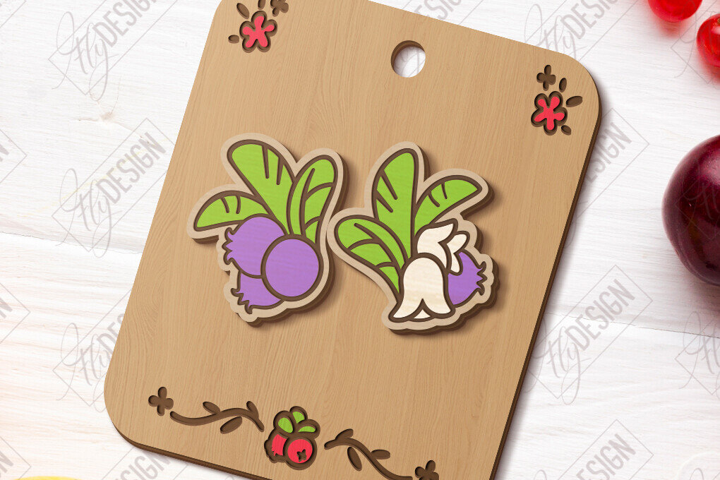 Intra απο ξύλο plywood 3mm-4mm πάχος – Stud Earrings Berries| Μούρο Δίασταση  5x5 cm INTRAFABR-121133203