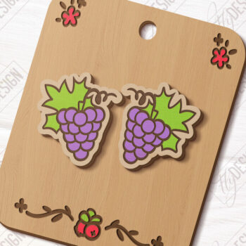 Intra απο ξύλο plywood 3mm-4mm πάχος – Σκουλαρίκια με καρφιά Berries Δέσμη κοπής με λέιζερ Δίασταση 5x5 cm INTRAFABR-121432331 - Image 4