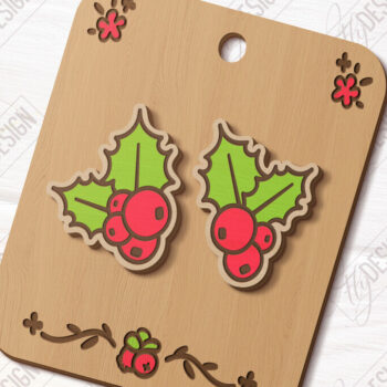 Intra απο ξύλο plywood 3mm-4mm πάχος – Σκουλαρίκια με καρφιά Berries Δέσμη κοπής με λέιζερ Δίασταση 5x5 cm INTRAFABR-121432331 - Image 6