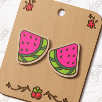 Intra απο ξύλο plywood 3mm-4mm πάχος – Stud Earrings Berries| CNC Δίασταση  5x5 cm INTRAFABR-121431968 - Image 1