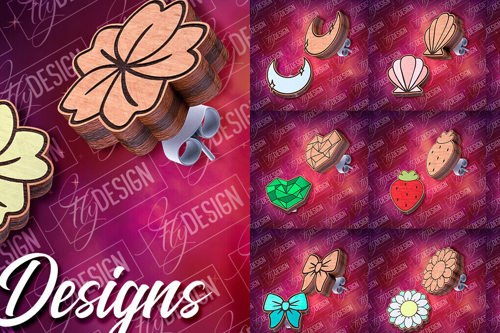 Intra απο ξύλο plywood 3mm-4mm πάχος – Σκουλαρίκια Stud| Αξεσουάρ Δίασταση  5x5 cm INTRAFABR-84106965