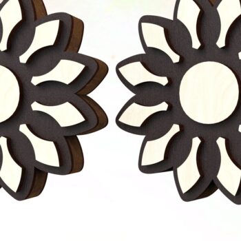 Intra απο ξύλο plywood 3mm-4mm πάχος – Σκουλαρίκια Stud Sun Δίασταση  5x5 cm INTRAFABR-122184301 - Image 1