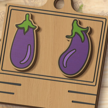 Intra απο ξύλο plywood 3mm-4mm πάχος – Καρφωτά σκουλαρίκια Λαχανικά Κοπή Laser | CNC Δίασταση  5x5 cm INTRAFABR-123039593 - Image 1