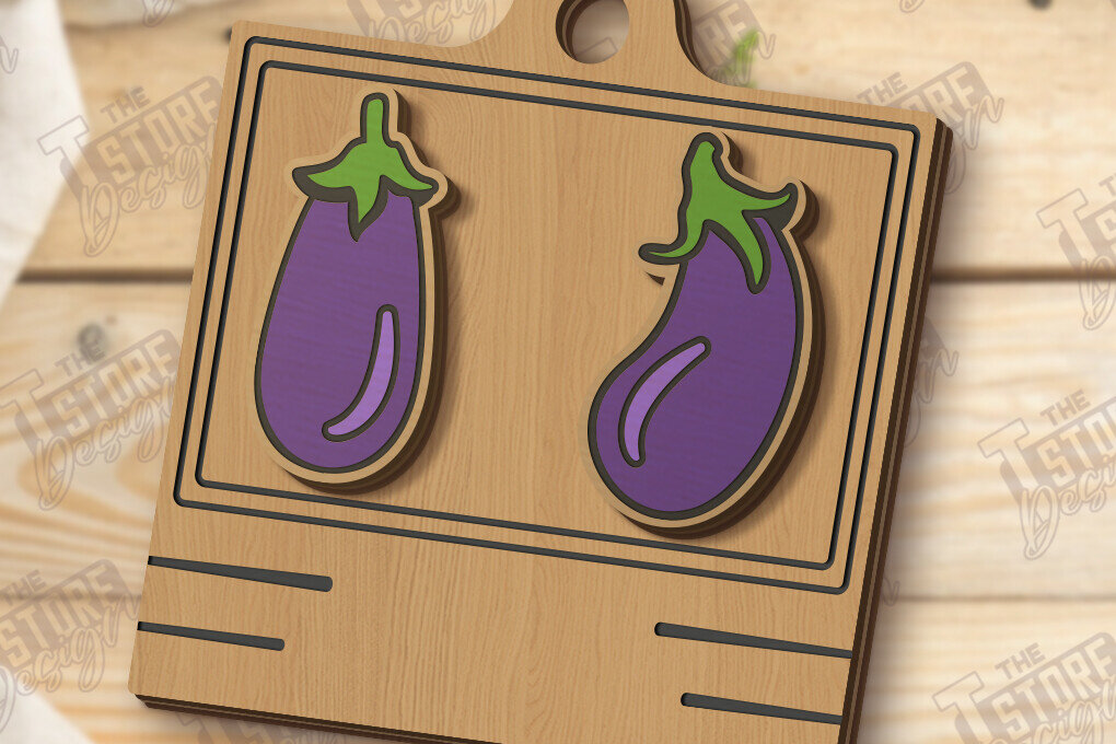 Intra απο ξύλο plywood 3mm-4mm πάχος – Καρφωτά σκουλαρίκια Λαχανικά Κοπή Laser | CNC Δίασταση  5x5 cm INTRAFABR-123039593