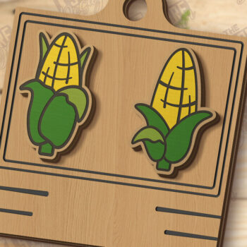 Intra απο ξύλο plywood 3mm-4mm πάχος – Καρφωτά σκουλαρίκια Λαχανικά Κοπή Laser | CNC Δίασταση  5x5 cm INTRAFABR-123039597 - Image 1