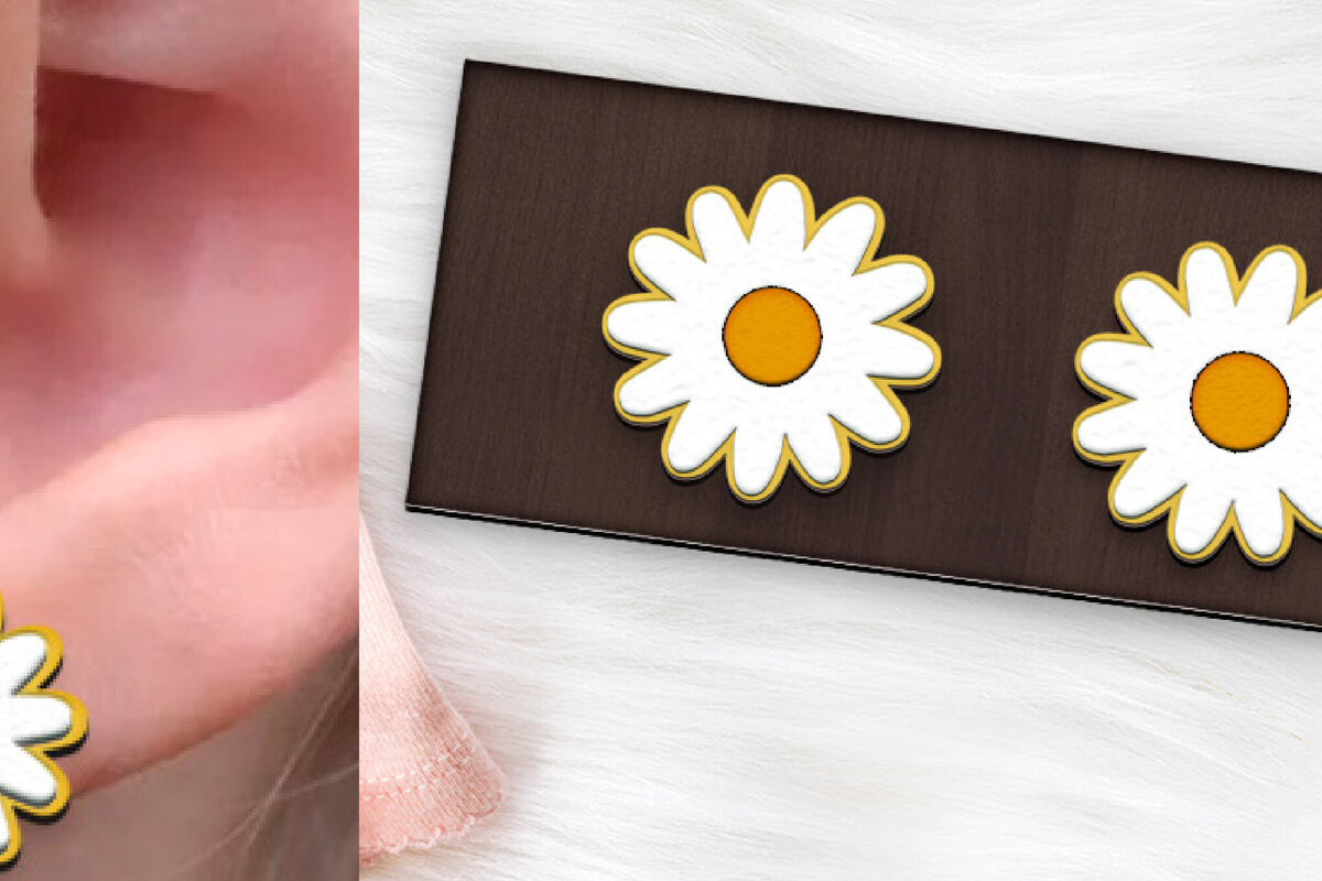 Intra απο ξύλο plywood 3mm-4mm πάχος – Σκουλαρίκια λουλούδι Stud Boho με λέιζερ. Δίασταση  5x5 cm INTRAFABR-116475462