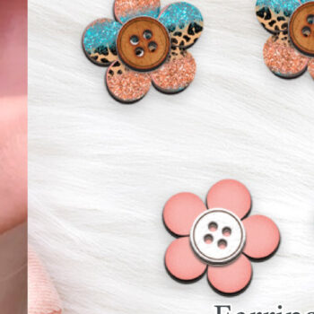 Intra απο ξύλο plywood 3mm-4mm πάχος – Σκουλαρίκια Stud Flower Cut Laser. Δίασταση 5x5 cm INTRAFABR-115721890 - Image 1