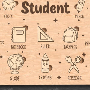 Intra απο ξύλο plywood 3mm-4mm πάχος – Παζλ Μαθητικών Προμηθειών - Δίασταση 20x20 cm INTRAFABR-123160853