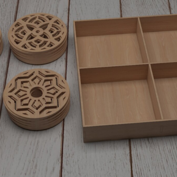 Intra απο ξύλο plywood 3mm-4mm πάχος – Κομψά σουβέρ ποτών, 030 Δίασταση  20x20 cm INTRAFABR-117603258 - Image 3