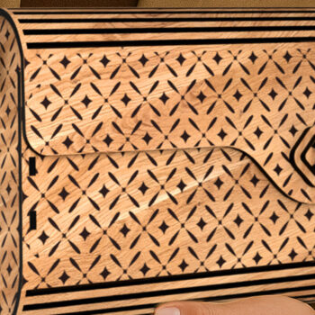 Intra απο ξύλο plywood 3mm-4mm πάχος – Κομψό γυναικείο συμπλέκτη Δίασταση  20x20 cm INTRAFABR-124377052 - Image 1