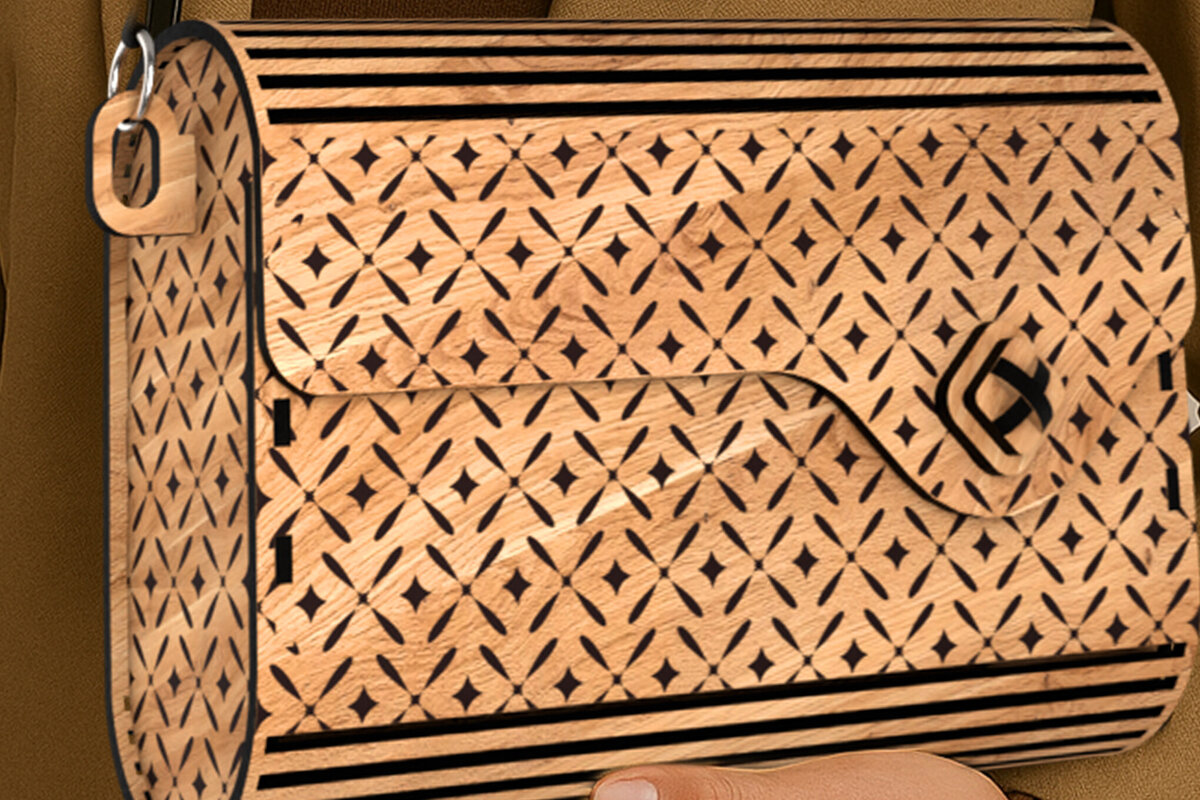 Intra απο ξύλο plywood 3mm-4mm πάχος – Κομψό γυναικείο συμπλέκτη Δίασταση  20x20 cm INTRAFABR-124377052