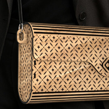 Intra απο ξύλο plywood 3mm-4mm πάχος – Κομψό γυναικείο συμπλέκτη Δίασταση  20x20 cm INTRAFABR-124377052 - Image 3