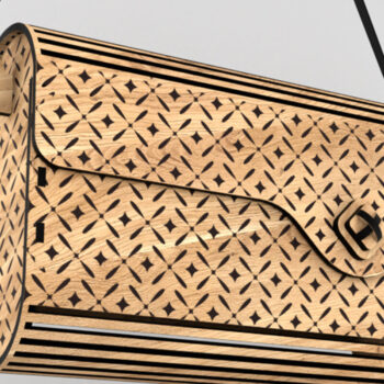 Intra απο ξύλο plywood 3mm-4mm πάχος – Κομψό γυναικείο συμπλέκτη Δίασταση  20x20 cm INTRAFABR-124377052 - Image 4