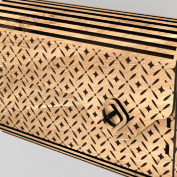 Intra απο ξύλο plywood 3mm-4mm πάχος – Κομψό γυναικείο συμπλέκτη Δίασταση  20x20 cm INTRAFABR-124377052 - Image 8