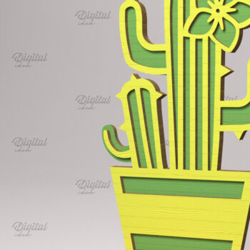 Intra απο ξύλο plywood 3mm-4mm πάχος – Χυμώδεις. Τρισδιάστατος κάκτος με στρώματα Δίασταση 20x20 cm INTRAFABR-83506212 - Image 1