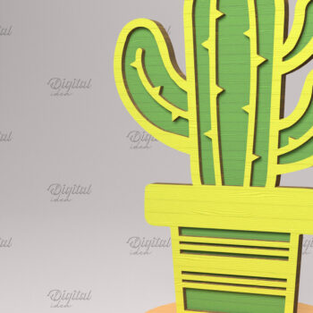 Intra απο ξύλο plywood 3mm-4mm πάχος – Χυμώδεις. Τρισδιάστατος κάκτος με στρώματα Δίασταση 20x20 cm INTRAFABR-83504881 - Image 1