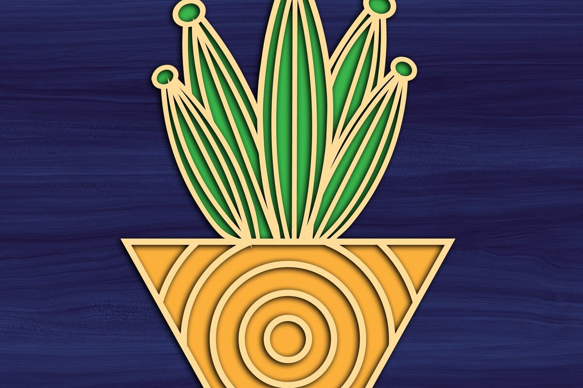 Intra απο ξύλο plywood 3mm-4mm πάχος – Αποκοπή αρχείου Succulent Magnet Δίασταση  20x20 cm INTRAFABR-31678610