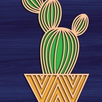 Intra απο ξύλο plywood 3mm-4mm πάχος – Αποκοπή αρχείου Succulent Magnet Δίασταση  20x20 cm INTRAFABR-31678618 - Image 1