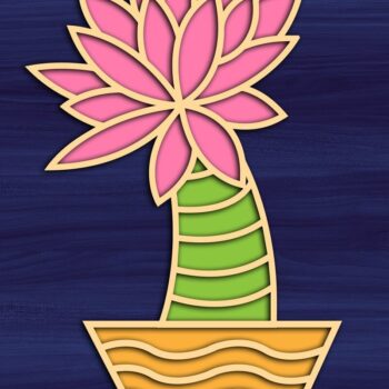 Intra απο ξύλο plywood 3mm-4mm πάχος – Αποκοπή αρχείου Succulent Magnet Δίασταση  20x20 cm INTRAFABR-31678627 - Image 1