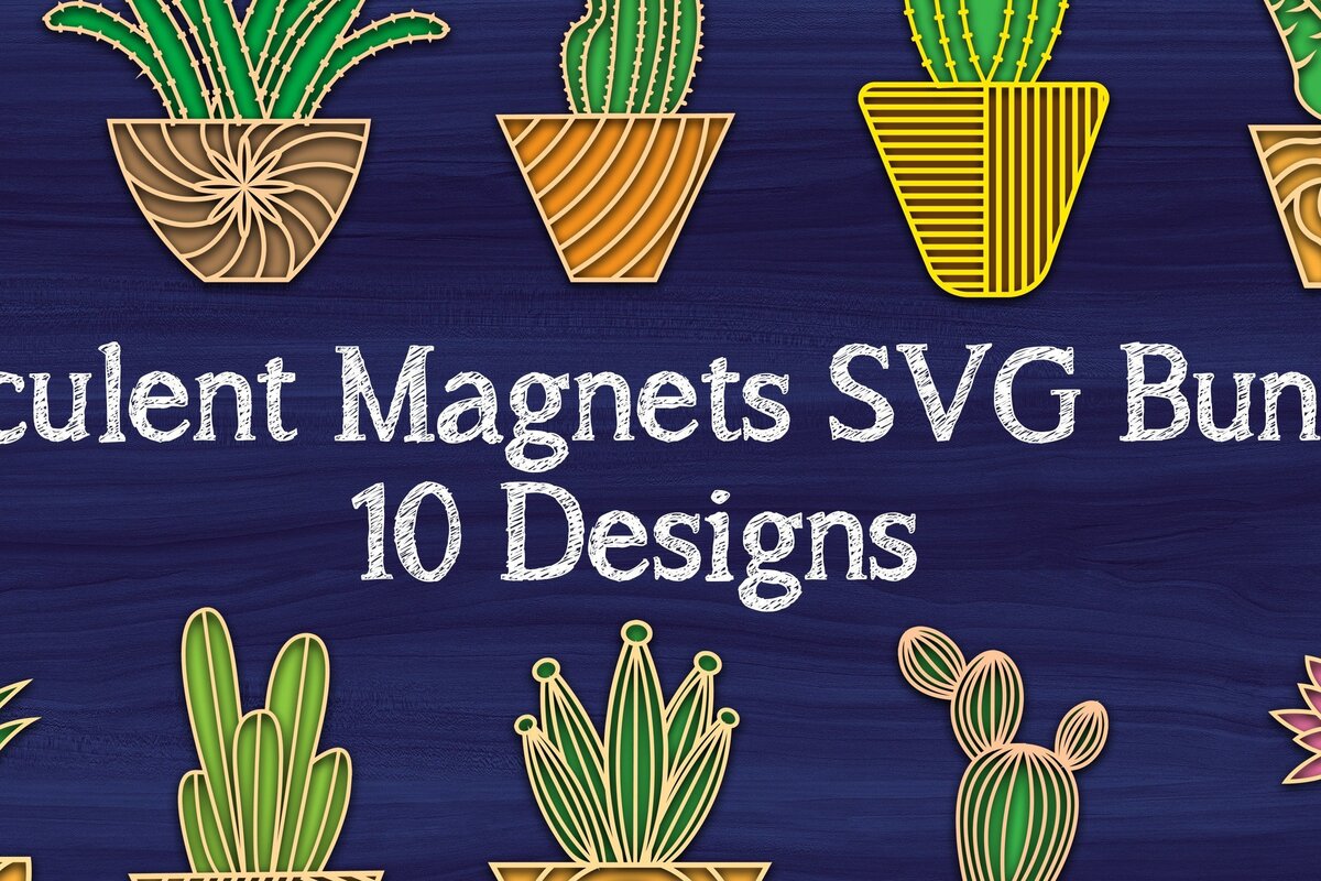 Intra απο ξύλο plywood 3mm-4mm πάχος – Πακέτο αρχείου Cut Succulent Magnets Δίασταση  20x20 cm INTRAFABR-31679061