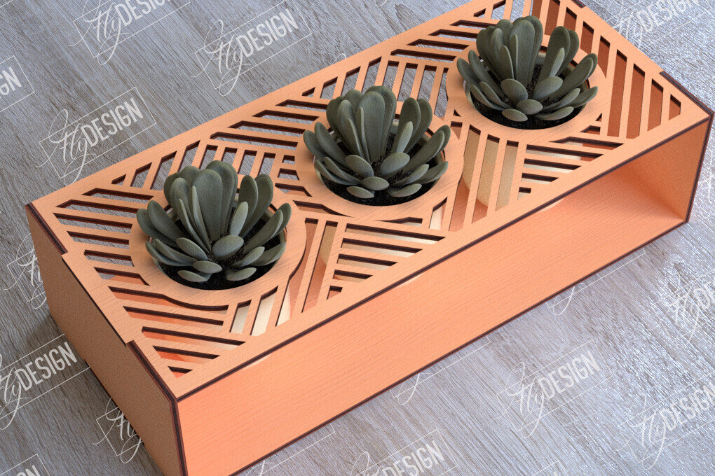 Intra απο ξύλο plywood 3mm-4mm πάχος – Στάση φυτευτών παχύφυτων | Κάτοχος λουλουδιών Δίασταση  20x20 cm INTRAFABR-101712801